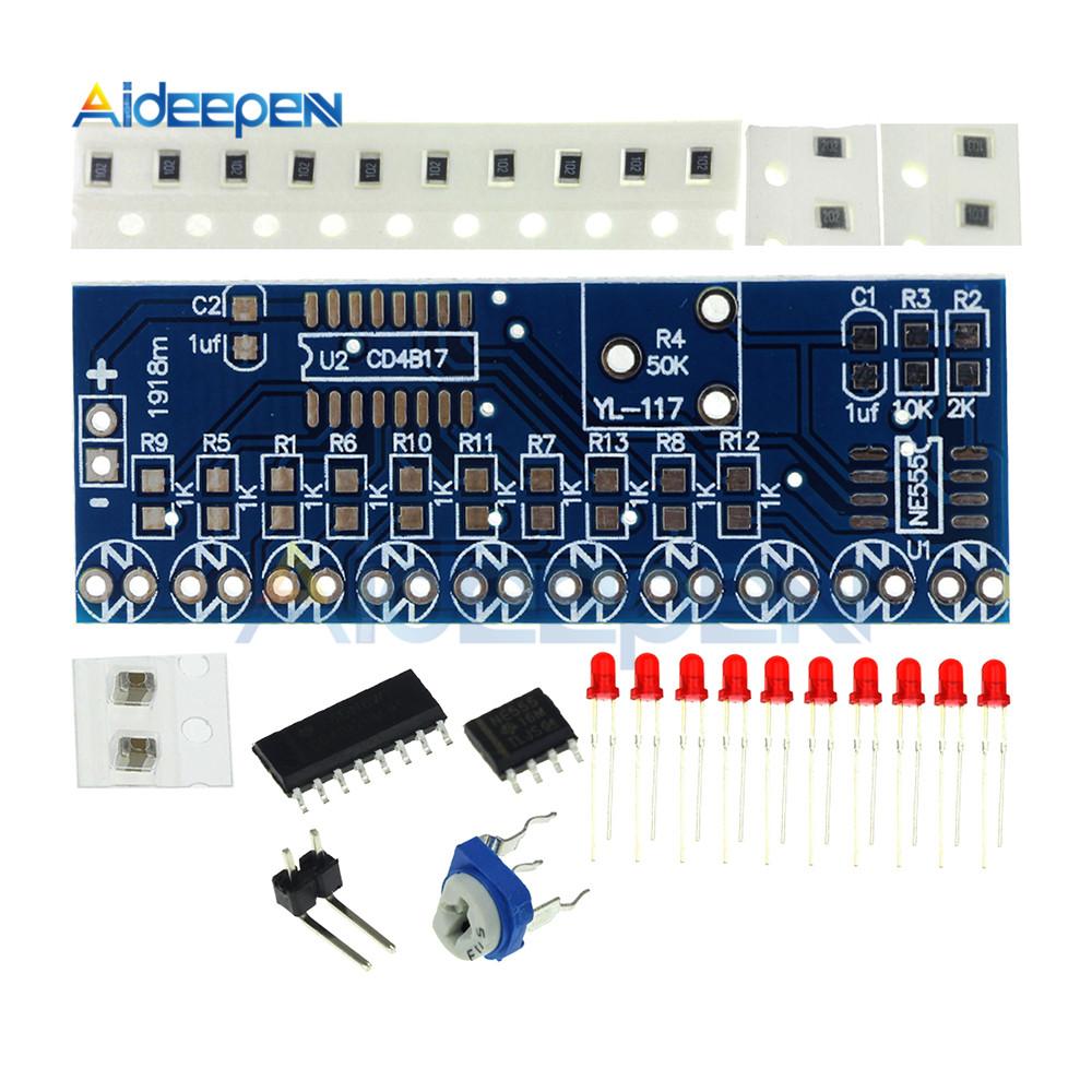 NE555 CD4017 NE555 Driver Water Powered Board Circuit Water Flowing Light LED Electronic Module DIY Kit Running Light Drive