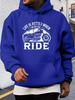 Essential Hoodie for Commuting: Stylish Autumn and Winter Letter Print Fleece-Lined Hooded Sweatshirt