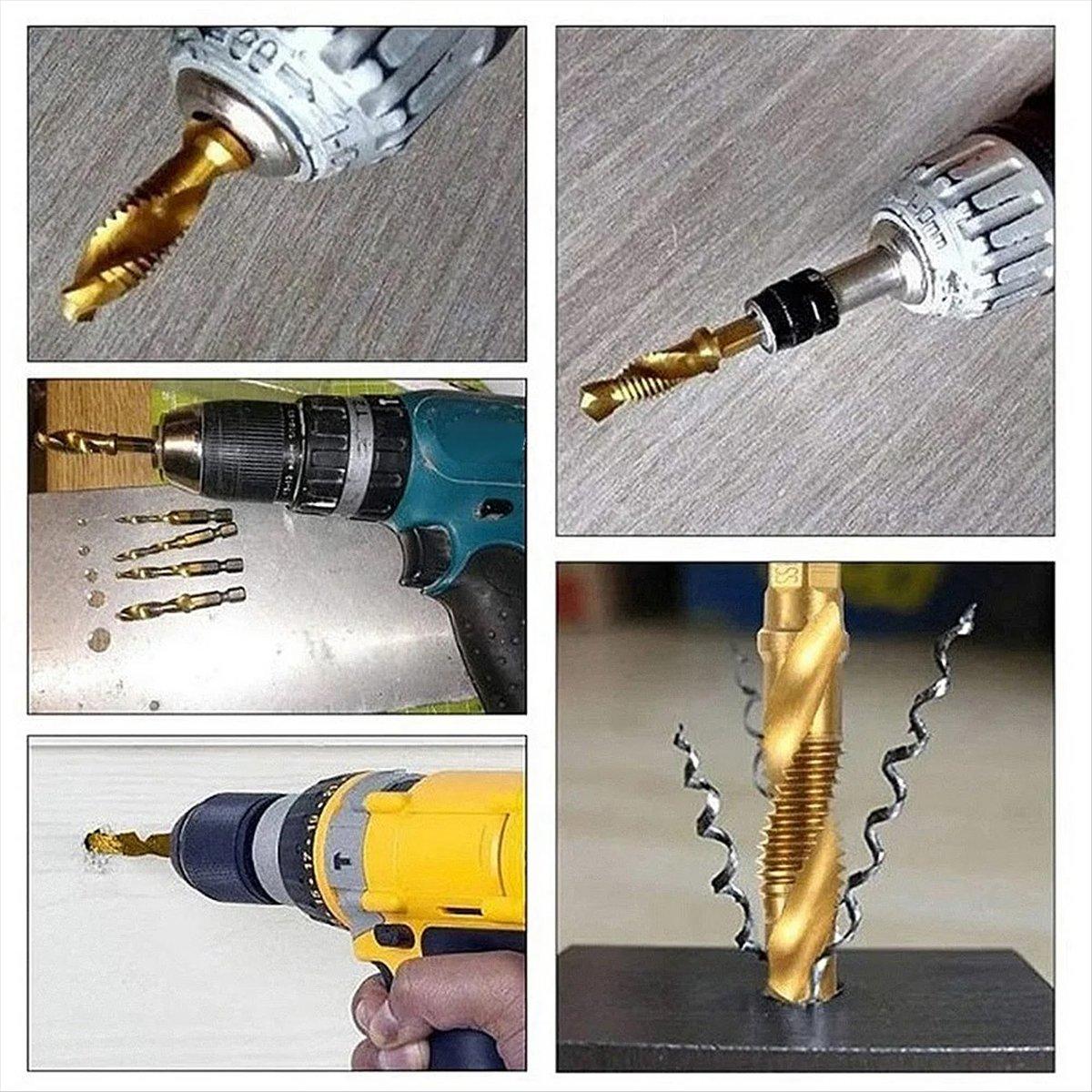 

BHBL M10x1.5mm Hex Shank Titanium Plated HSS Screw Thread Metric Tap Drill Bits Screw Machine Compound Tap Open Chamfer Tool China Mainland