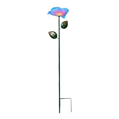 Metal Flower Bee Feeder Garden Stake Bird Bath Bee Watering Station Outdoor Bird Feeder for Pollinators Yard Lawn