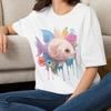 Pastel Floral Fish T-Shirt | Watercolor Fish Tee Animal Tee Shirt Gift for Her Mom Grandma Family Friend Sister Crew Team Party Aunt