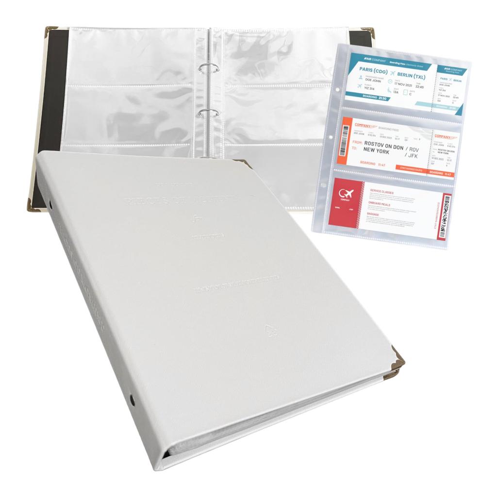 Heizi Ticket File, Brochure Storage, Ticket Case, Ticket Stub Storage Album, Ticket Holder (White, 40 Pages, 240 Sheets)