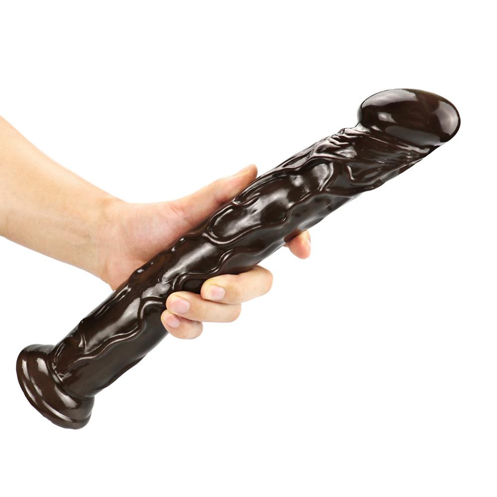 Brown Super Long Soft Skin Feeling Dildo Realistic Penis Sexy Female Masturbator Double-layer Suction Cup Dildos for Women