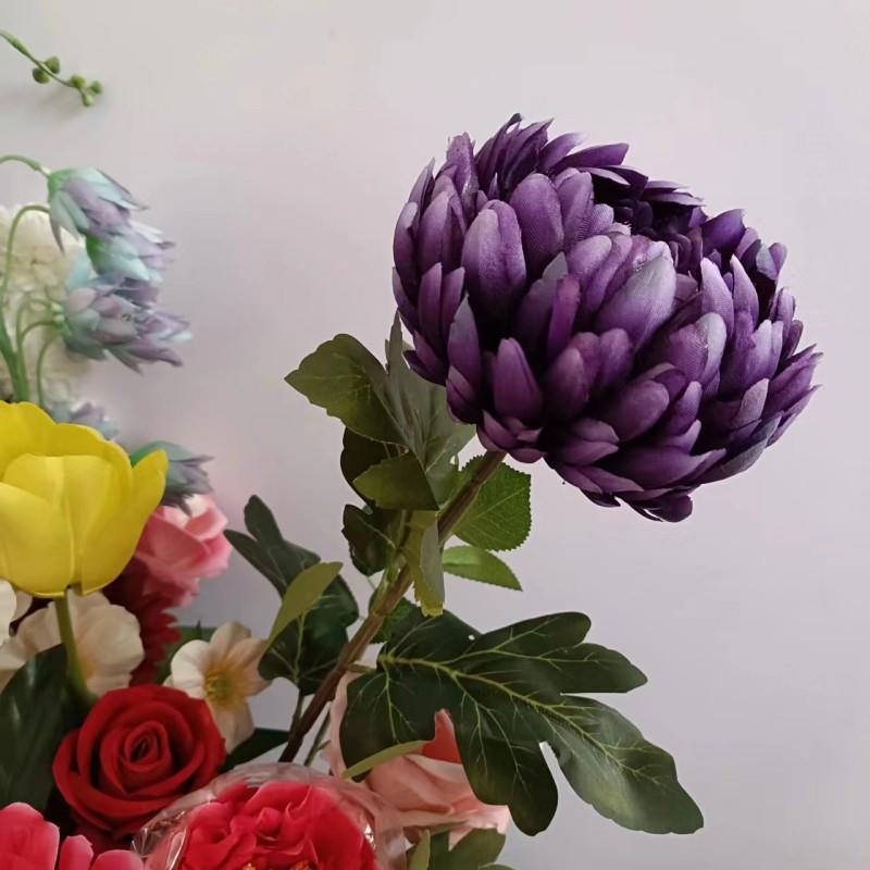 Large Artificial Chrysanthemum, Gaillardia, and Peony Flowers for Home Decor and Photo Props