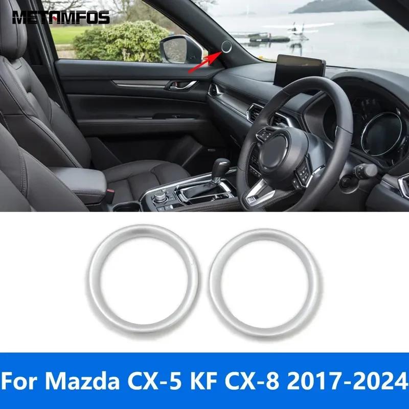 For Mazda CX-5 CX5 KF CX-8 CX8 2017- 2024 Carbon Fiber Window A Pillar Sound Audio Loud Speaker Cover Trim Car Accessories