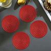 4PCS Creative Hollow Cup Mat Vintage Wheat Coasters Table Placemat Heat Insulation Decorative Doilies for Home Kitchen Dining