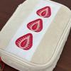 Kawaii Fuzzy Pen Bag Cute Embroidered Multi-functional Makeup Bag Strawberry Sandwich Stationery Pouch Studennts