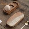 Wood Egg Serving Tray 3-Compartment Wooden Platters with Spoon Dining Egg Tray Holder for Cheese Snacks Desserts Sushi