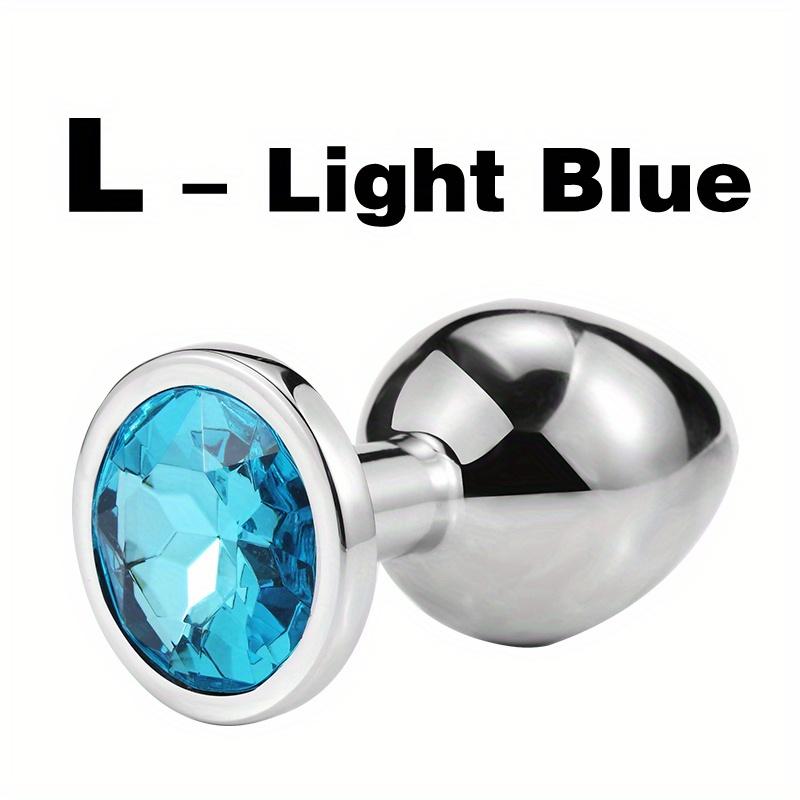 1pc Gemstone Base Stainless Steel Anal Plug - Smooth Body-Safe Metal Butt Plug for Couples Adult Pleasure Sex Toy