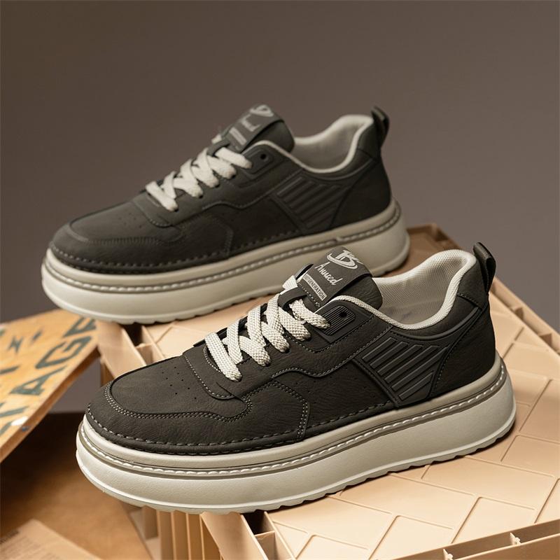 Men's Vulcanized Shoes Trendy Personalized Teenagers Casual Shoes Round Toe Lace-Up Plus Size Platform Shoes Men Shose
