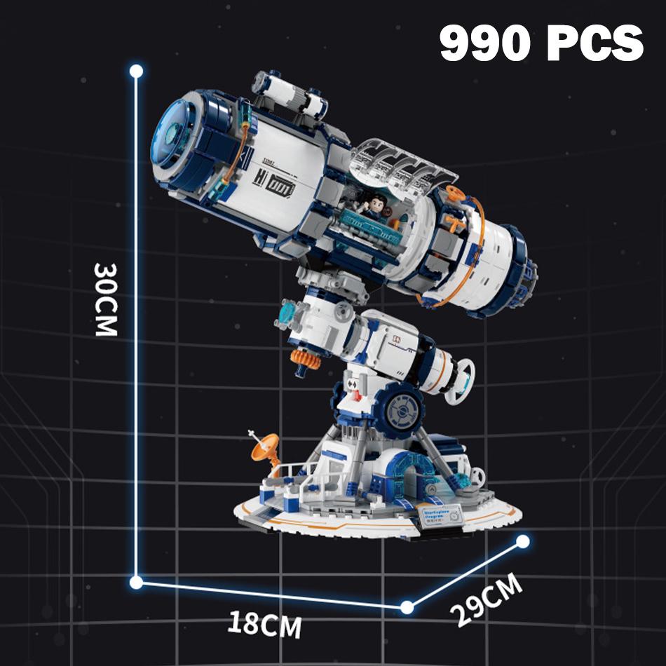 STEM Educational Toys Astronomical Telescope Building Blocks Star Exploration Telescope Model Assembly Bricks Toys for Kids Gift