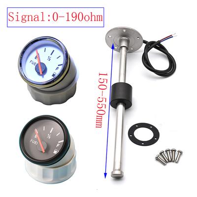 52MM Fuel Level Gauge for Marine Boat Yacht Fuel Level Sensor 0-190ohm Oil Liquid Tank Indiator 150MM 200MM 300mm 500mm