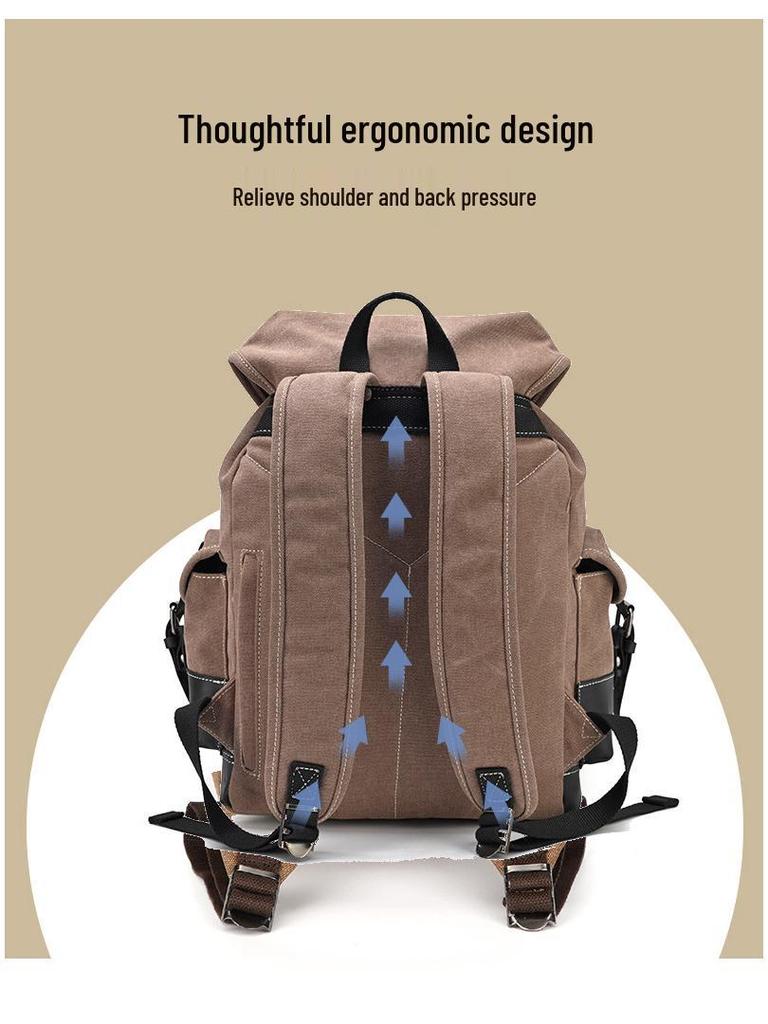 Retro European & American Canvas Travel Backpack - Large Capacity & Convenient for Mountaineering