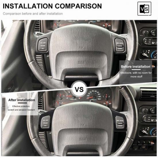 For Jeep Wrangler TJ 1997-06 Steering Wheel Panel Trim Decor Cover Carbon Fiber