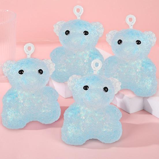 Rose Bear Squeeze Toy Anxiety Relief Bear Stress Ball Soft Stretchy Animal Sensory Pinch Toy Home Office Relaxation Tool