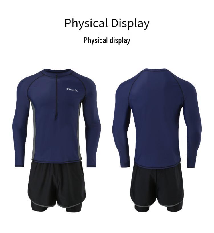2026 Korean Men's Long Sleeve Sun Protection Swimwear - Two-Piece Surfing & Casual Style