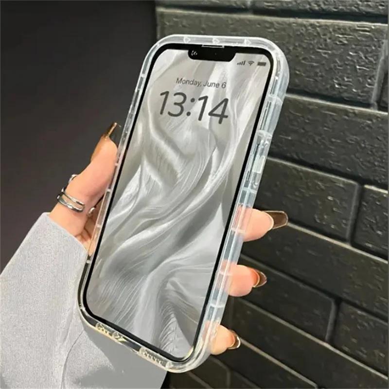 Formula Heart Transparent Phone Case For iPhone 16 11 12 13 14 15 Pro Max Mini Plus XS X XR Max 7 8 SE 3 Airbag Anti-Drop Cover