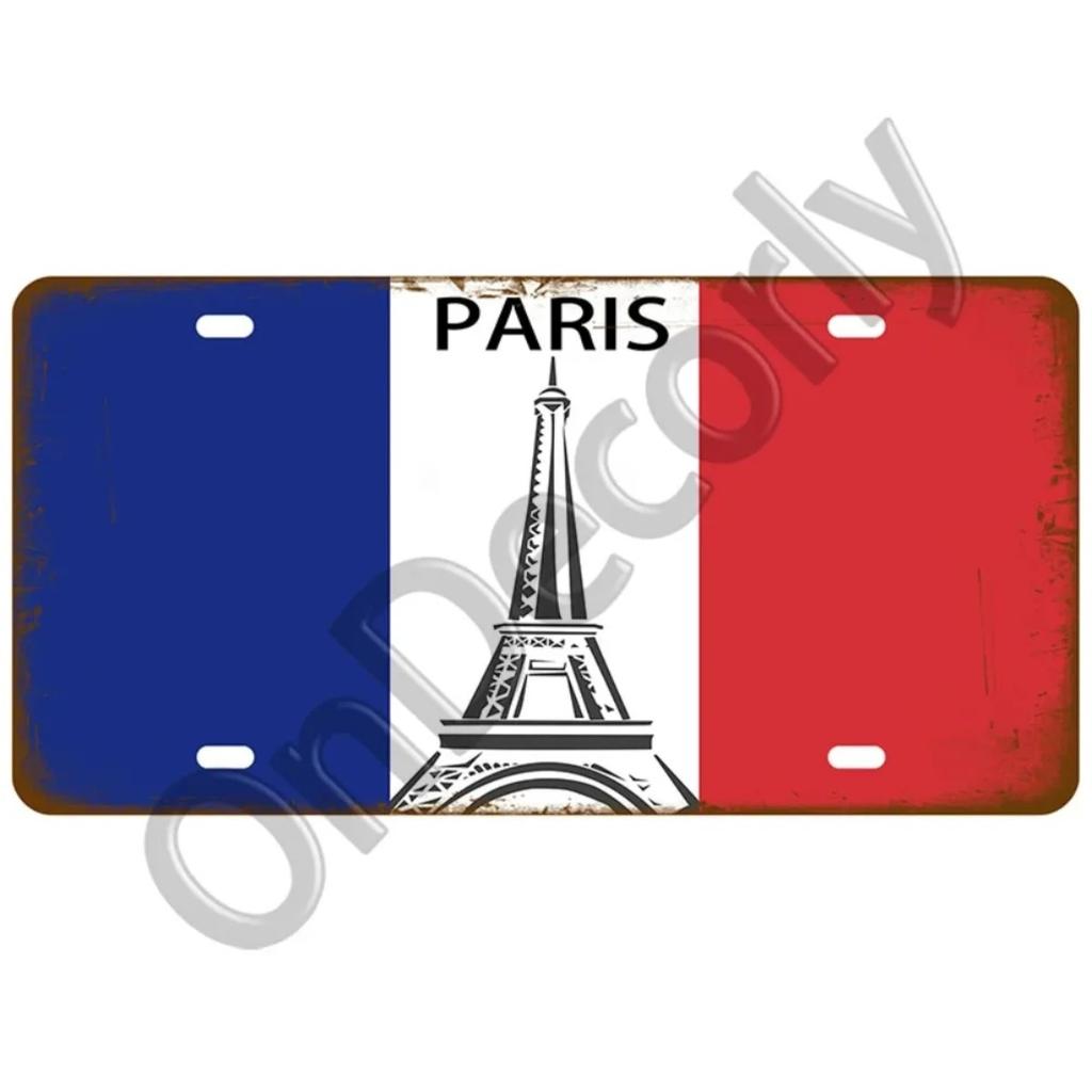 National Flag Tin Sign Plaque | (France/Spain/Germany/Mexico/USA) | Home/Bar/Craft Space Decor
