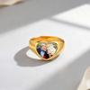 Custom Photo Signet Ring for Woman Stainless Steel Logo Symbol Image Family Photo Round Heart Rings Personalized Jewelry Gift