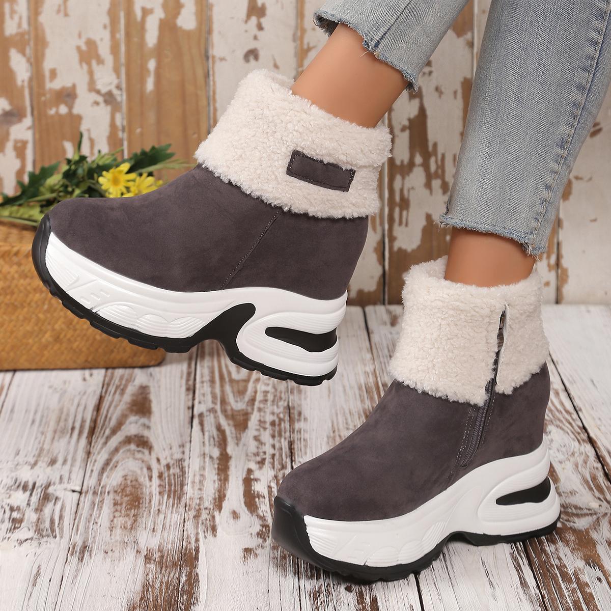 

Мода 2024 года, новые зимние теплые кроссовки, новые трендовые ботинки на платформе для снега, женская модная повседневная обувь для женщин, удобные женские ботинки для отдыха на открытом воздухе 35 серый