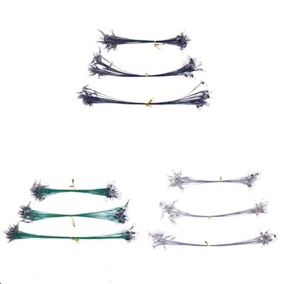 50Pcs Fishing Line Wire Leader Rigs with Swivels and Snap, Stainless Steel Fishing Line Wire Leader Snap Connectors