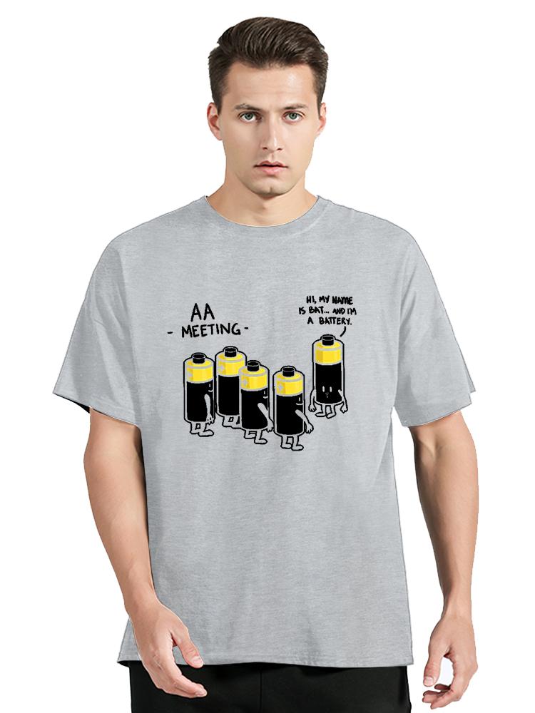 

AA Battery Meeting Funny Alcohol Gifts Ideas T Shirt Summer Style Graphic Cotton Streetwear Short Sleeve T-shirt Men Clothing S