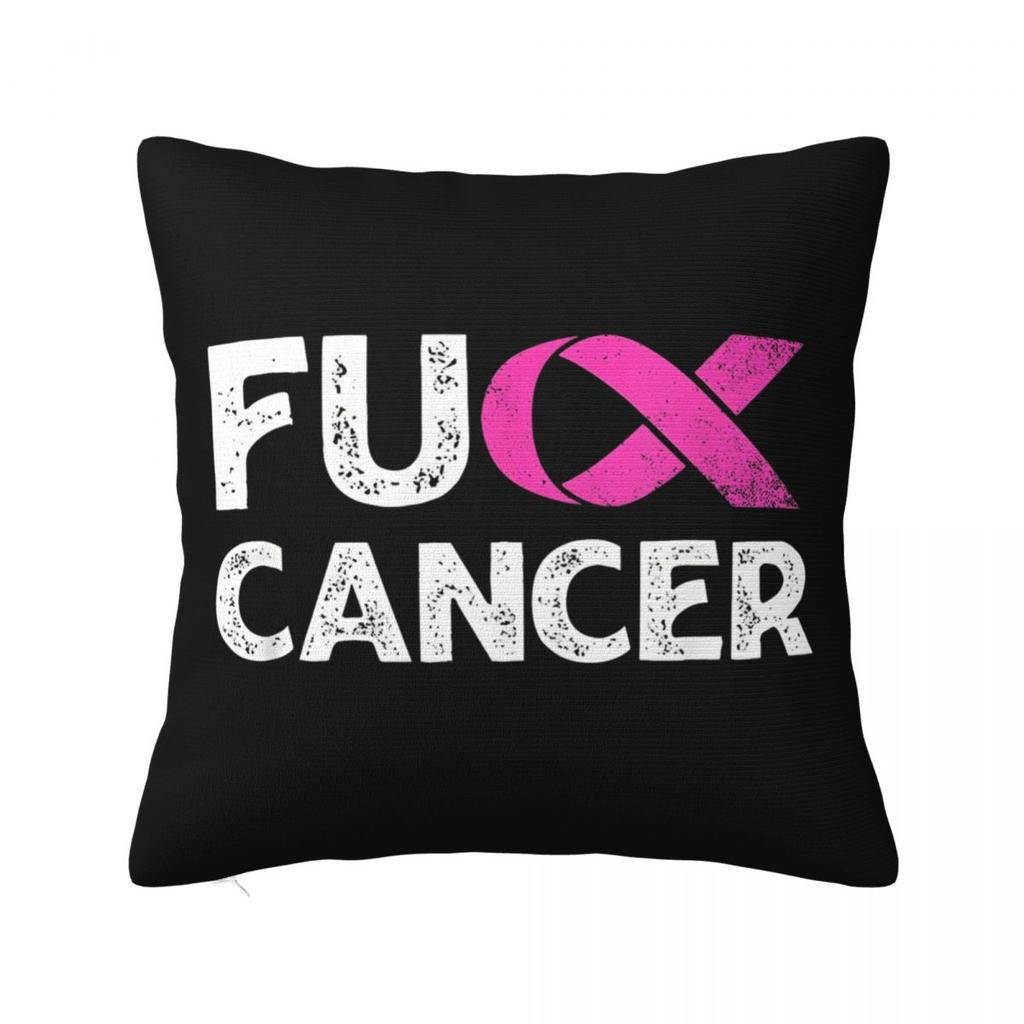 Breast Cancer Awareness Ribbon Pillow Case Cushion Covers Fashion Zipper Decor Pillowcase for Car 4040cm