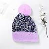 Yousheng Women Knitting Hat Plush Ball Decor Shiny Sequins Decor Brimless Hat Winter Warm Furry Bucket Hat Headwear