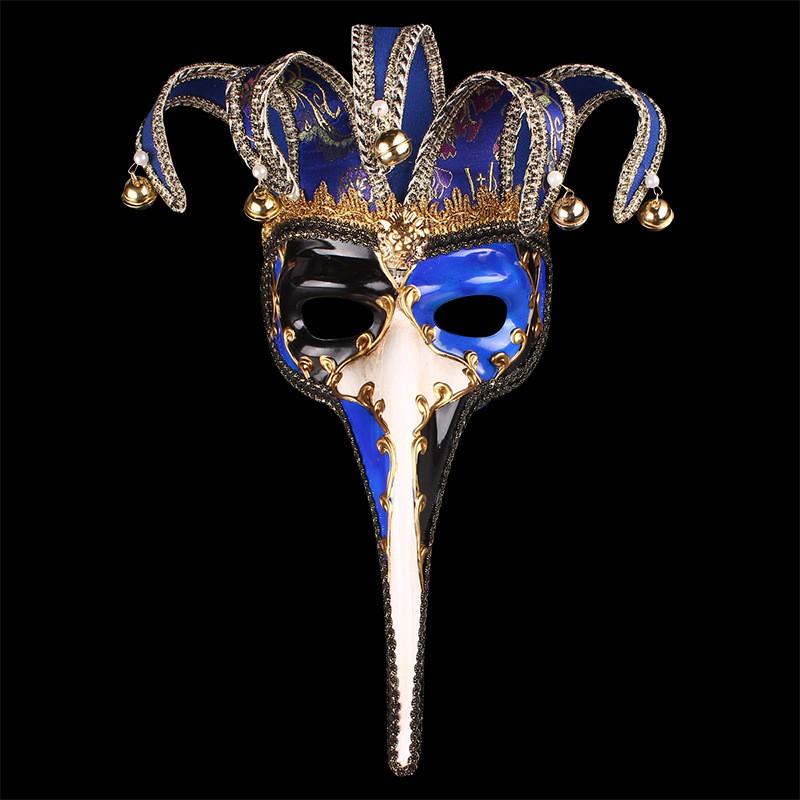Halloween Party Long Nose Half Face Bell Mask Christmas Cosplay Costume