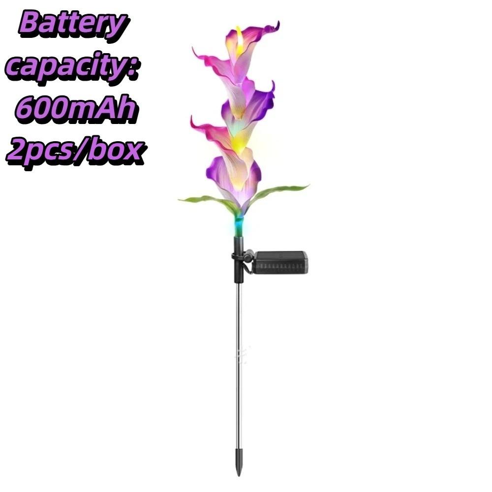 

2pcs Waterproof Solar Garden Light Ground Plug Lamp for 1.2V/AA/600mAh Patio Decor рожевий/фіолетовий