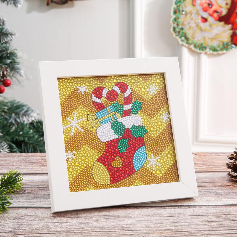 New Diy Diamond Painting Solid Wood Photo Frame Boxed Diamond Sticker Owl Cartoon Hand-Pasted Diamond Painting