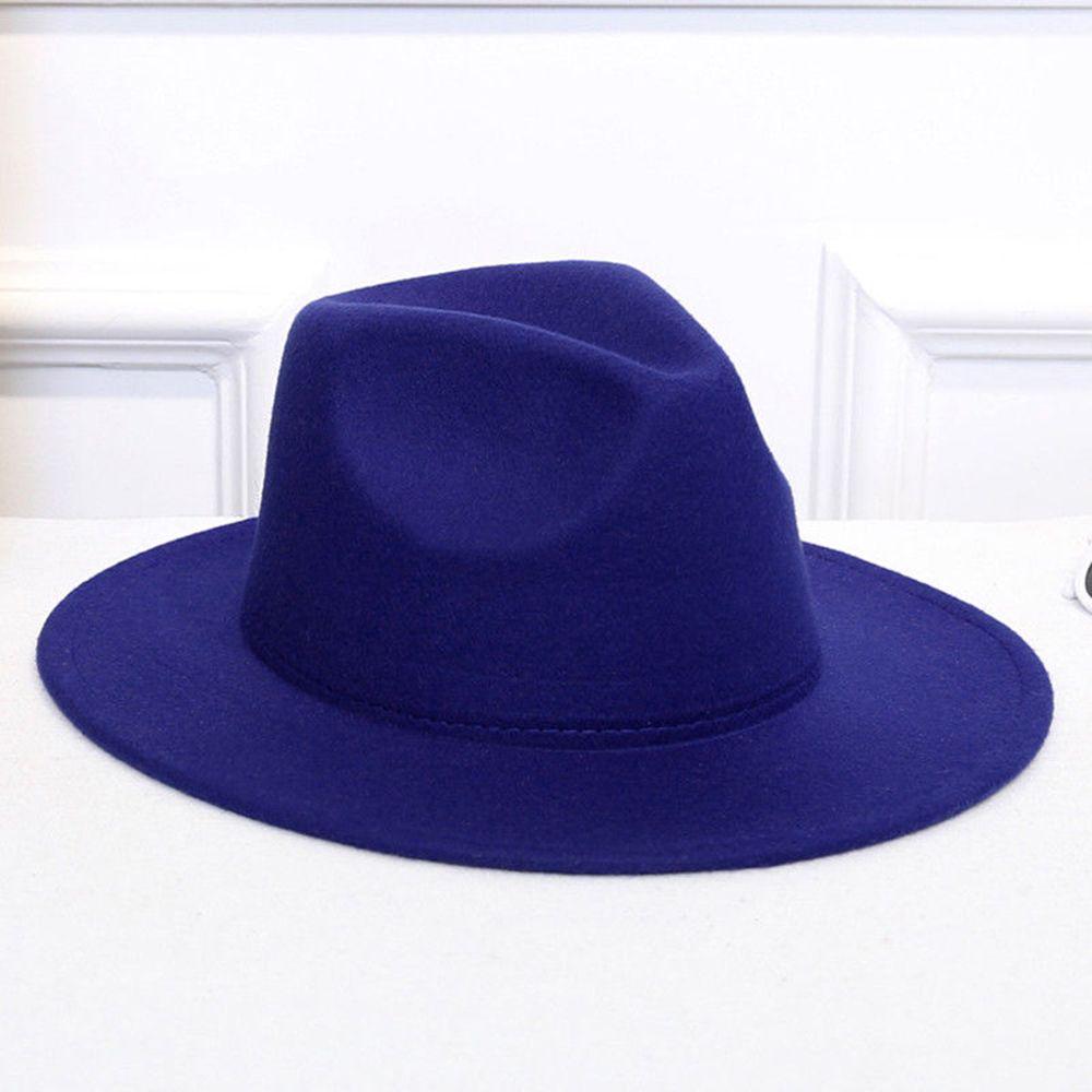 Women Vintage Fedora Wool Panama Hat 