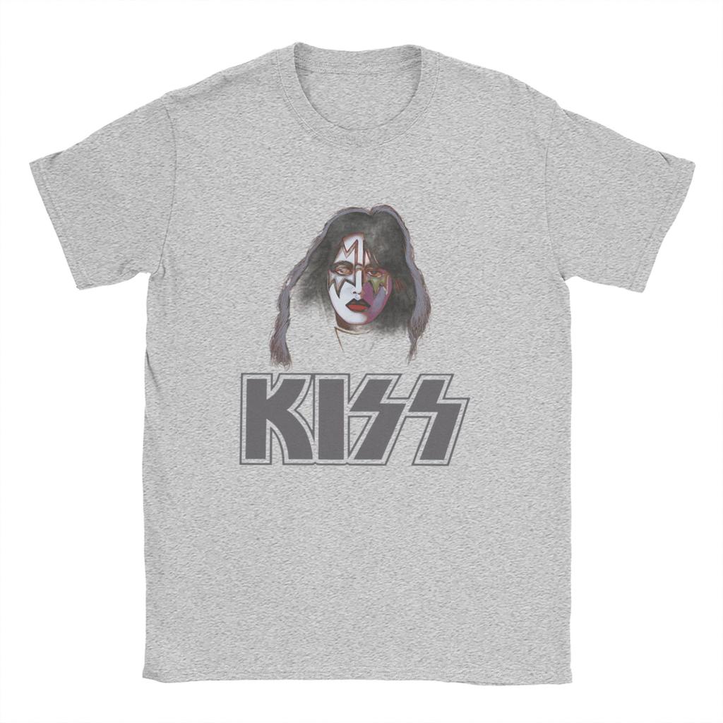Ace Frehley Spaceman Kiss Band  T Shirt for Men 100% Cotton Funny T-Shirt Round Neck  Tees Short Sleeve Clothes Plus Size