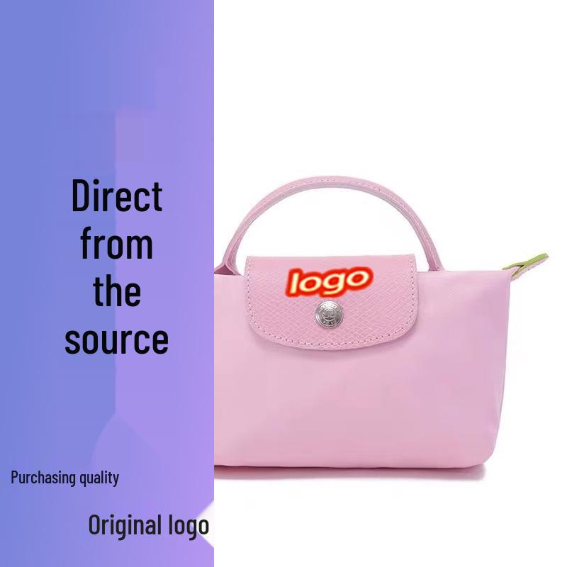 Dragon Inlaid Nylon Dumpling Shoulder Bag with Mobile Pocket