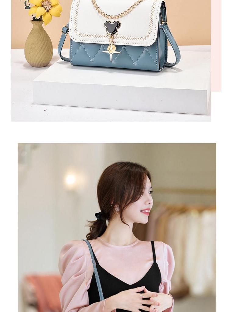 Mickey Women's Fashionable Crossbody Bag: Trendy, Textured, High-End Small Square Shoulder Bag