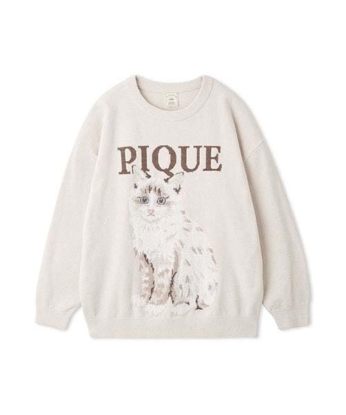 Gelato Pique CAT JQD Pullover PWNT244065 BEG Free Size Women's