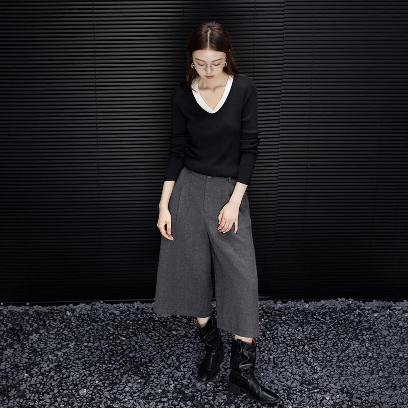 Demana Women's Winter Smart Warm Pleated Wide-Leg Cropped Pants