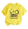 Kids Boys Girls 100% Cotton Crew Neck Short Sleeve T-shirt, 2026 Family Vacation Cute Cartoon Print Casual Soft Breathable Tee for Travel Daily Wear