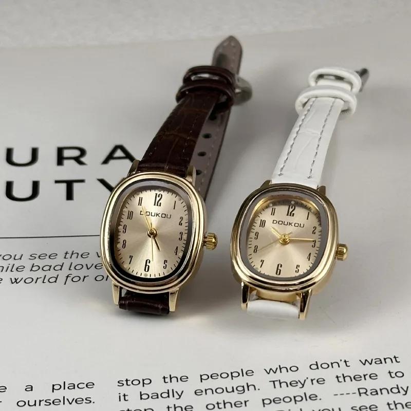Luxury Oval Dial Women Watches Fashion Ladies Gift Dress Quartz Watches Leather Strap Student Wristwatches Dropshipping Montre