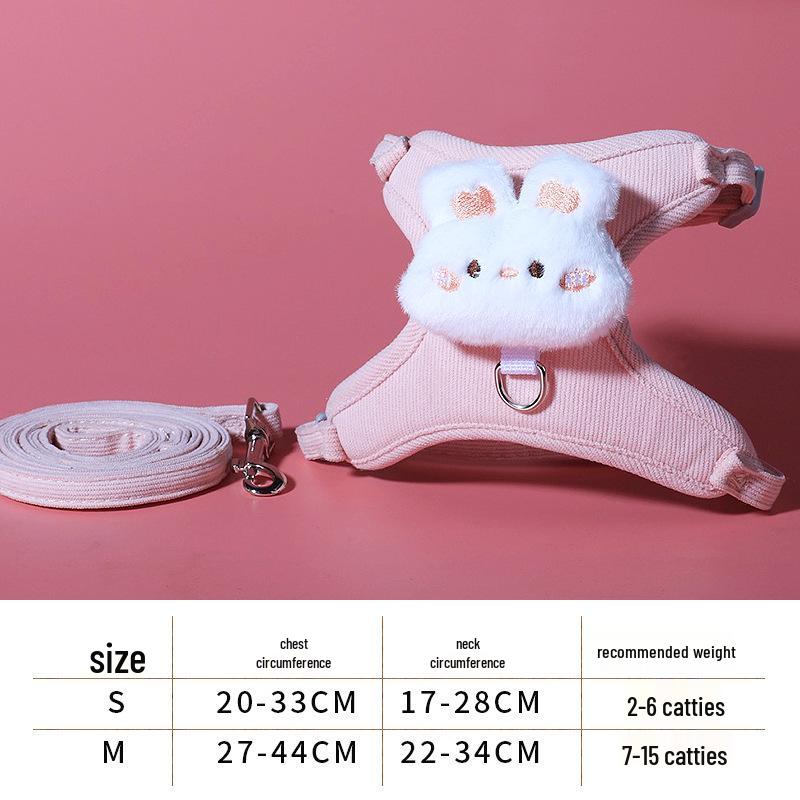 Adjustable Cat Leash & Harness - Cute Kitten Outdoor Walking Rope for Small Dogs