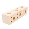Wooden Bird Chewing Perch Multi Hole   Chew Block Grinding Perch Toy for Cage