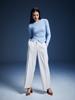 RENNESMIA High-Waisted Wide Slacks _ Light Beige