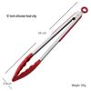 Silicone High-Temperature Resistant Tongs - Ideal for Grilling, Frying, and Bread - Stainless Steel Kitchen Tool