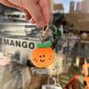 Peas Eye Orange Plush Keychain Cartoon Fruit Stuffed Doll Pendant Car Key Ring Backpack Bag Decor Kid Gift