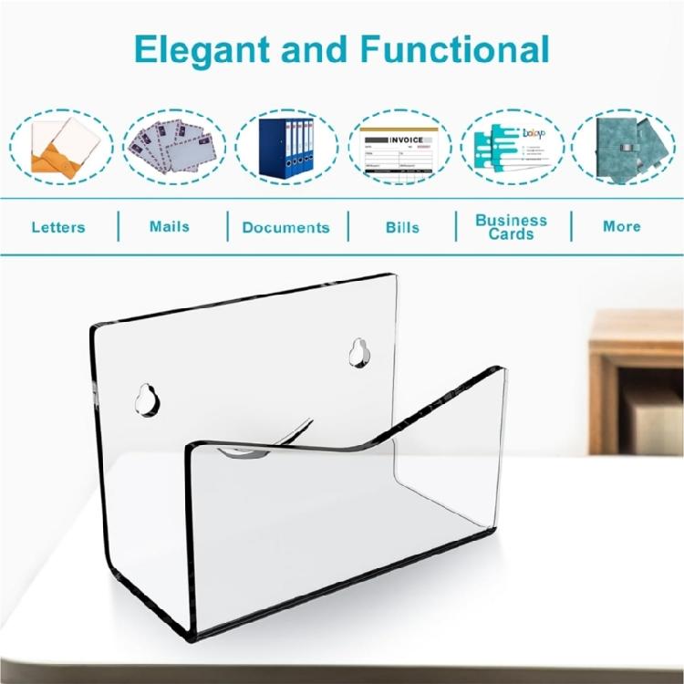 Acrylic Envelope Container Mail Organizer Wall Mounted Letter Sorter for Offices