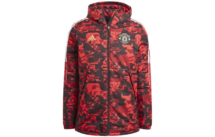 Adidas Manchester United Puffer Jackets Men s Natural Red Hooded Moderate Other GK9446 S
