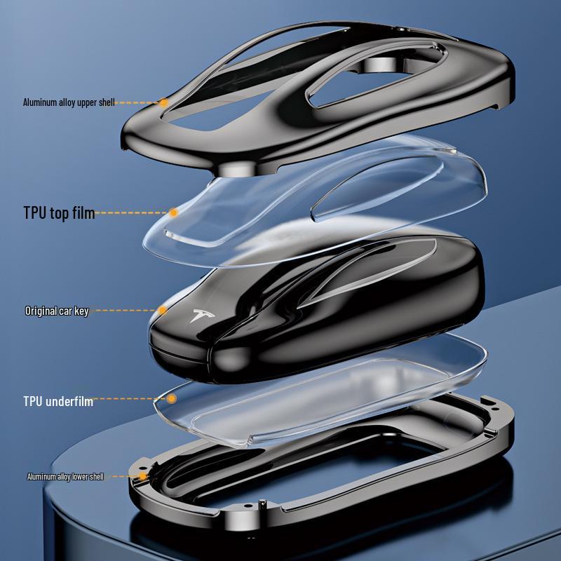 Tesla X & Model S Key Cover: Aluminum Alloy with Leather Rope