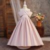 Children's Elegant One-Shoulder Long Evening Dress for Formal Parties