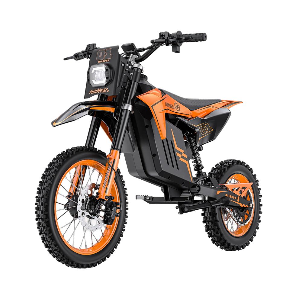 HillMiles MilePop 1 Elektrisches Dirtbike Offroad-Motorrad für Teenager 48V 25Ah Abnehmbare Batterie
