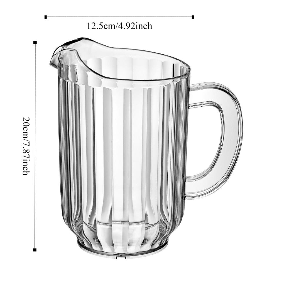 Transparent Striped Drink Pitcher Heat Resistant Cold Water Kettle Juice Jug  Dinning Table